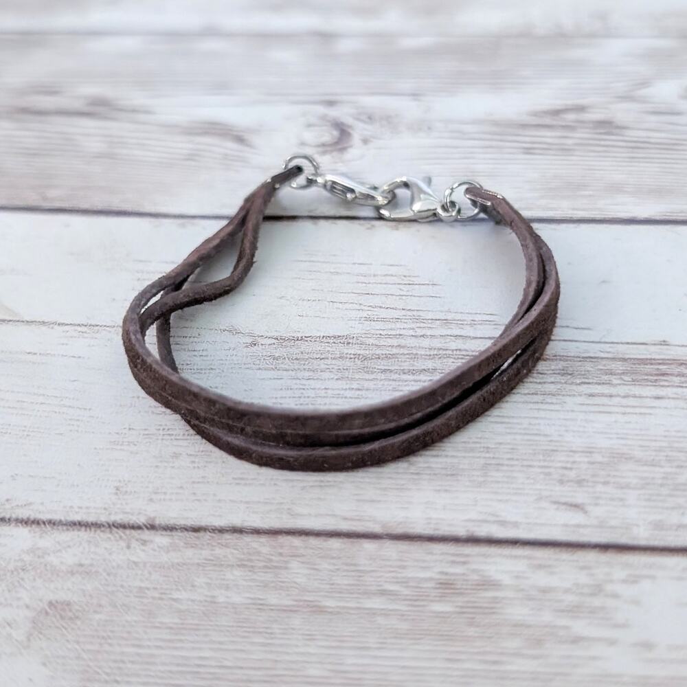 Brown Three Strand Bracelet - Fair Condition